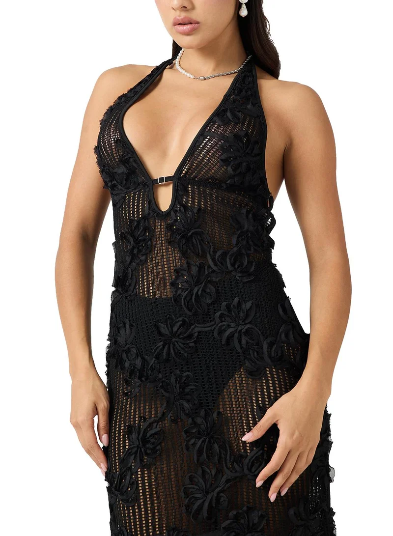 Ginger  Halter Neck Crochet Beach Dress for Women | Best Price UAE